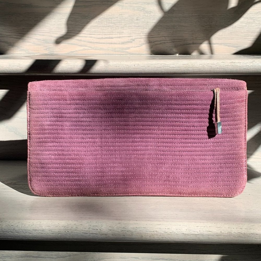 Lauren Merkin Purple Leather Reversible Clutch